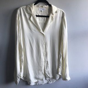 Bella Dahl Button Long Sleeve Top M Cream